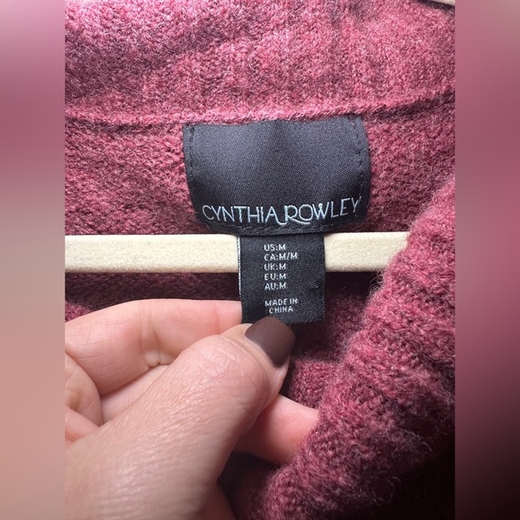 Cynthia Rowley Wool Blend Cowl Neck Sweater Size Medium - Picture 4 of 8